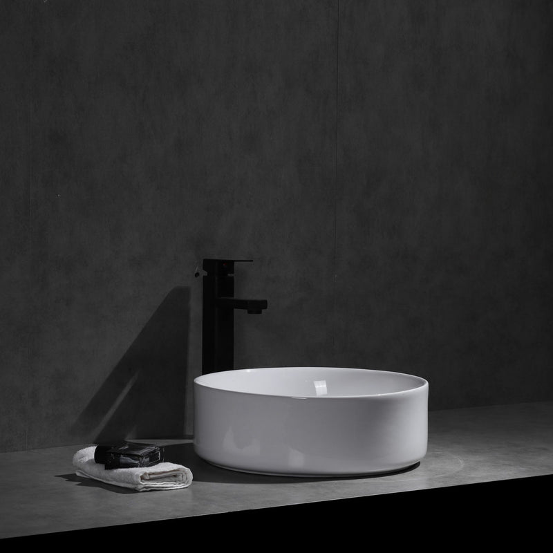 Ovia Gloss White 360x360x120mm Round Counter Top Basin