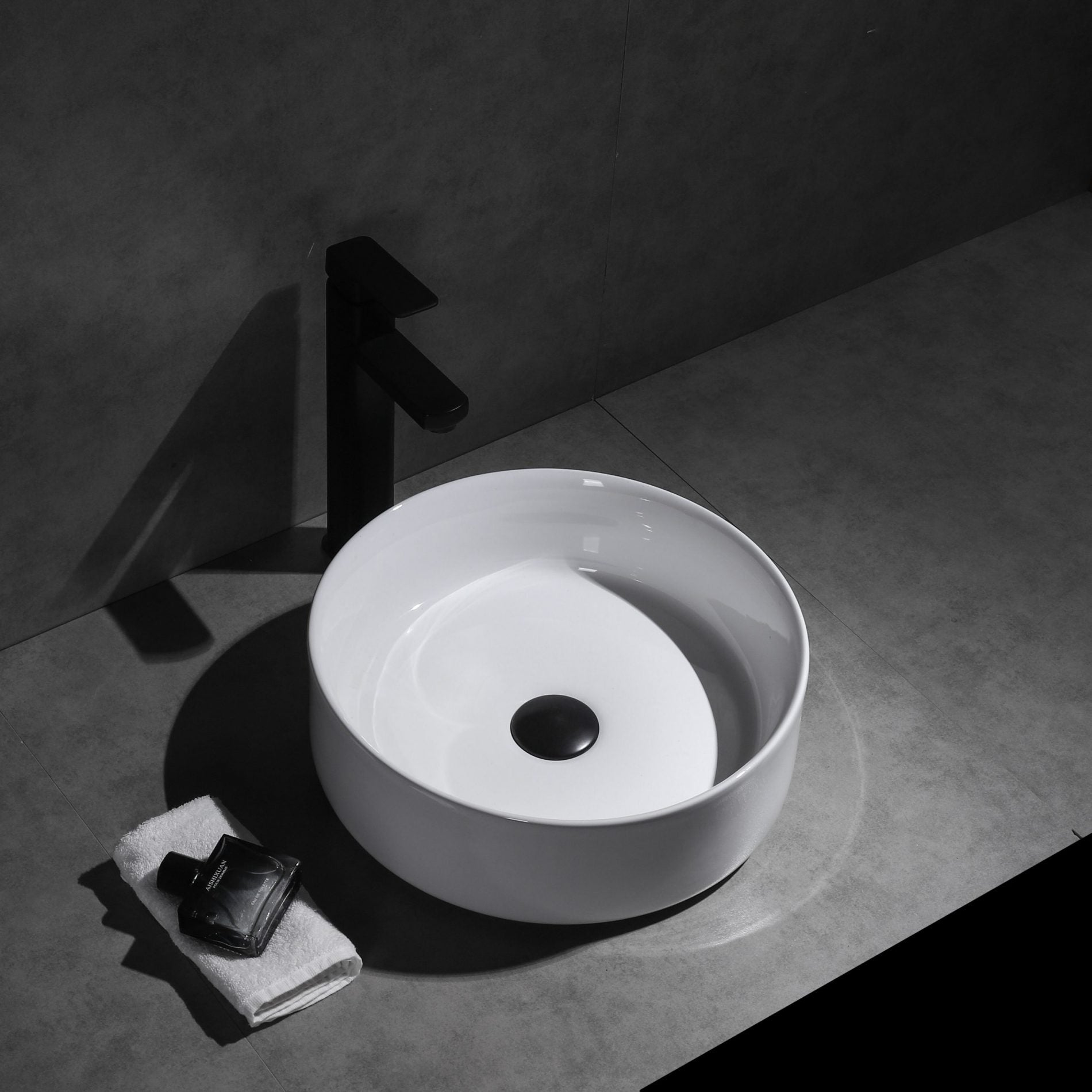 Ovia Gloss White 360x360x120mm Round Counter Top Basin