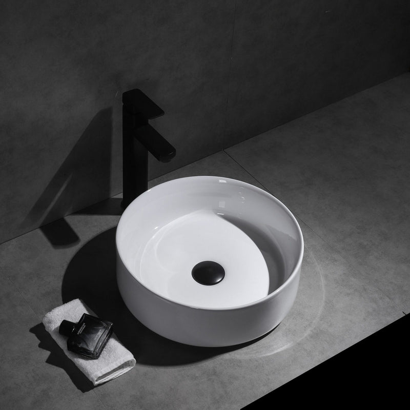 Ovia Gloss White 360x360x120mm Round Counter Top Basin