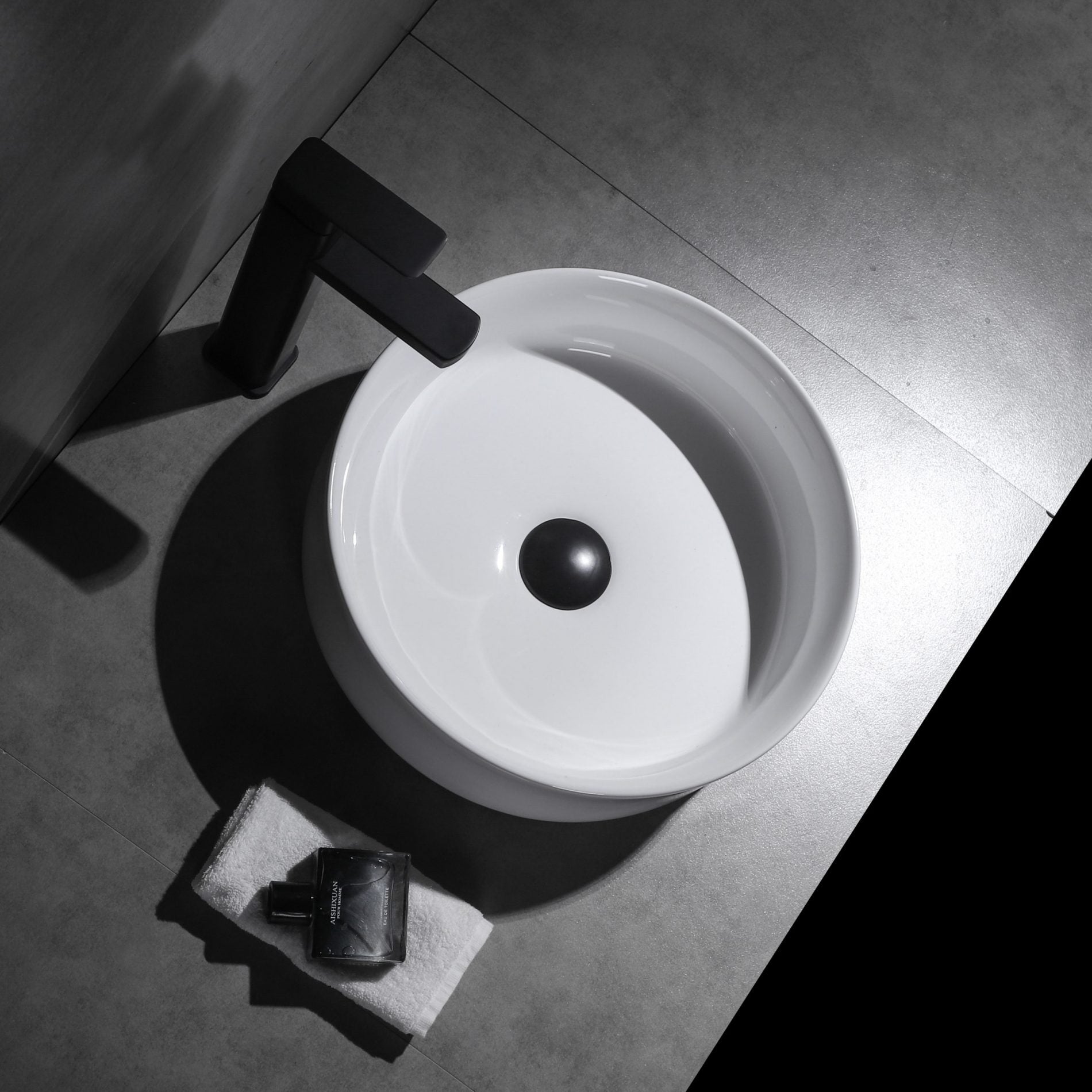 Ovia Gloss White 360x360x120mm Round Counter Top Basin