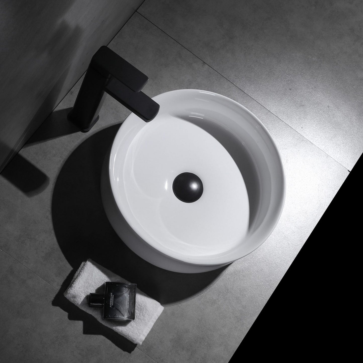 Ovia Gloss White 360x360x120mm Round Counter Top Basin