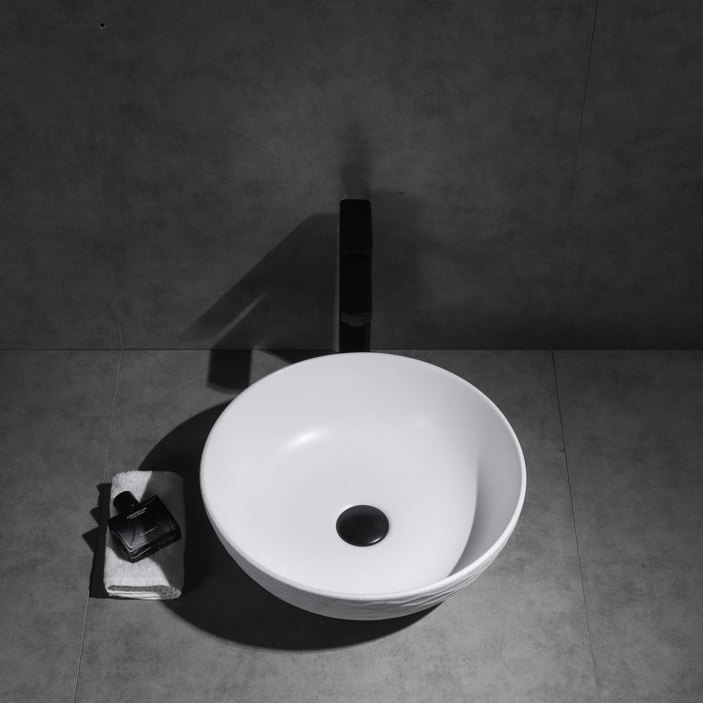 Ovia Claya Art Wavy Matt White Textured Above Counter Basin 400mm x 135mm