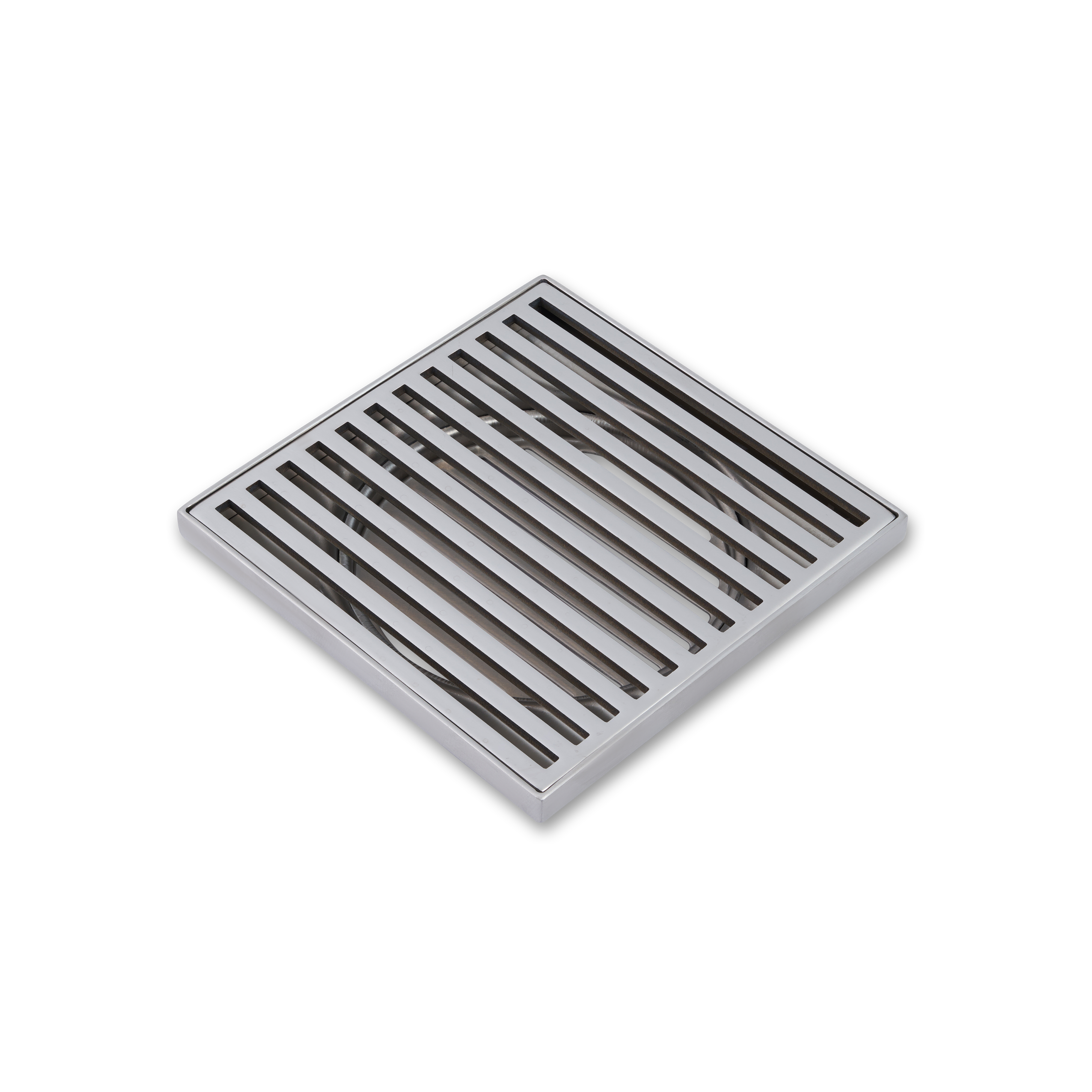 Ovia Mila Brushed Nickel Stainless Square Slim Grill Linear Floor Waste