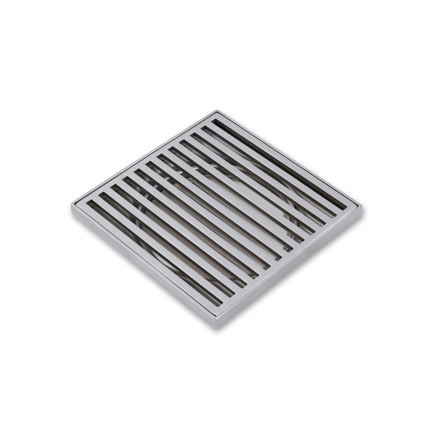 Ovia Mila Brushed Nickel Stainless Square Slim Grill Linear Floor Waste