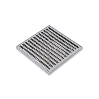 Ovia Mila Stainless Square Slim Grill Linear Floor Waste - Brushed Nickel
