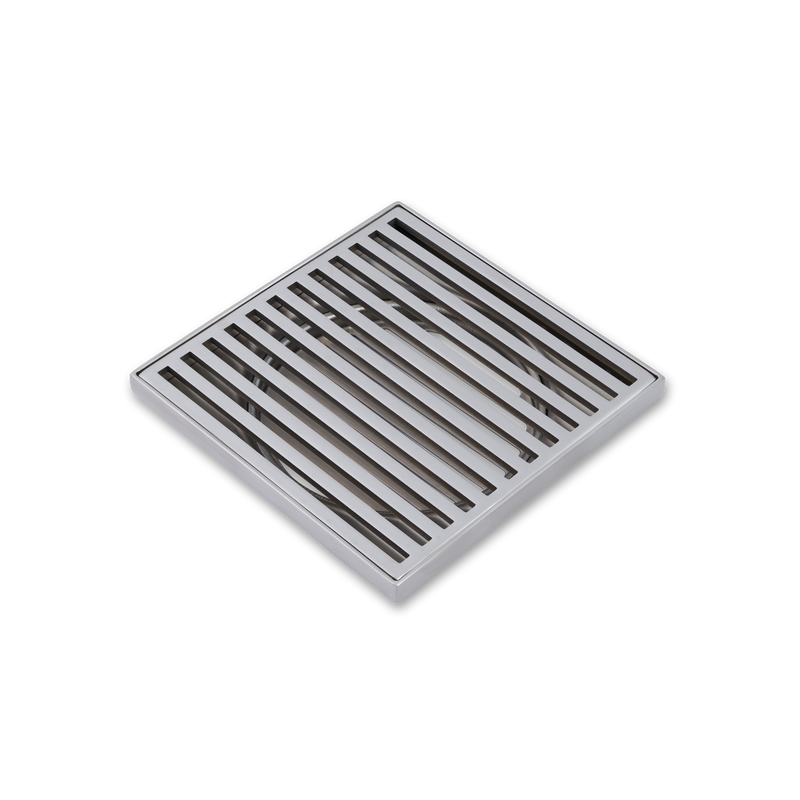 Ovia Mila Brushed Nickel Stainless Square Slim Grill Linear Floor Waste