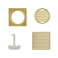 Ovia Mila Square Slim Grill Linear Floor Waste - Brushed Gold