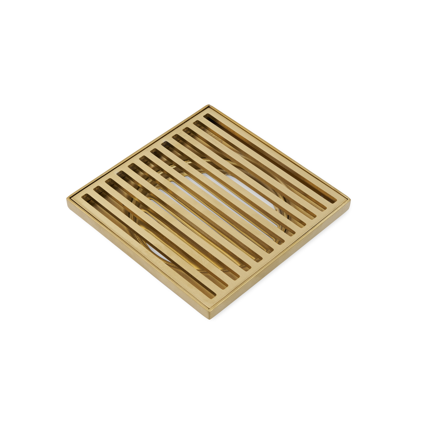 Ovia Mila Brushed Gold Square Slim Grill Linear Floor Waste