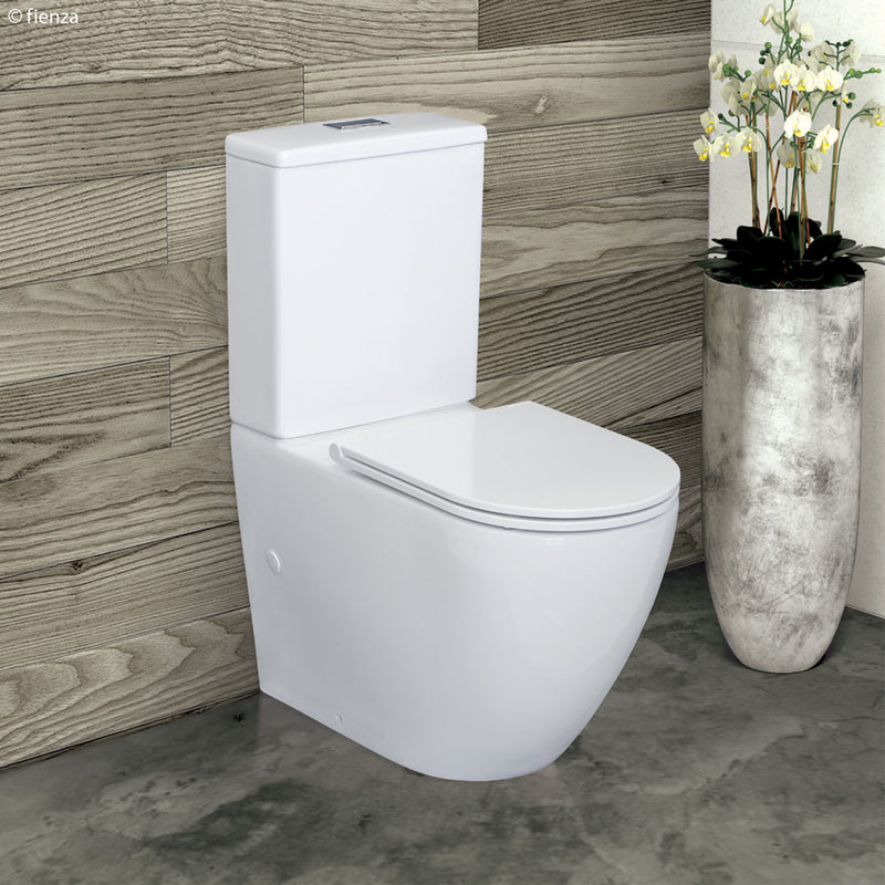 Fienza ALIX Rimless Ambulant Back-to-Wall Toilet Suite Slim Seat Short Projection