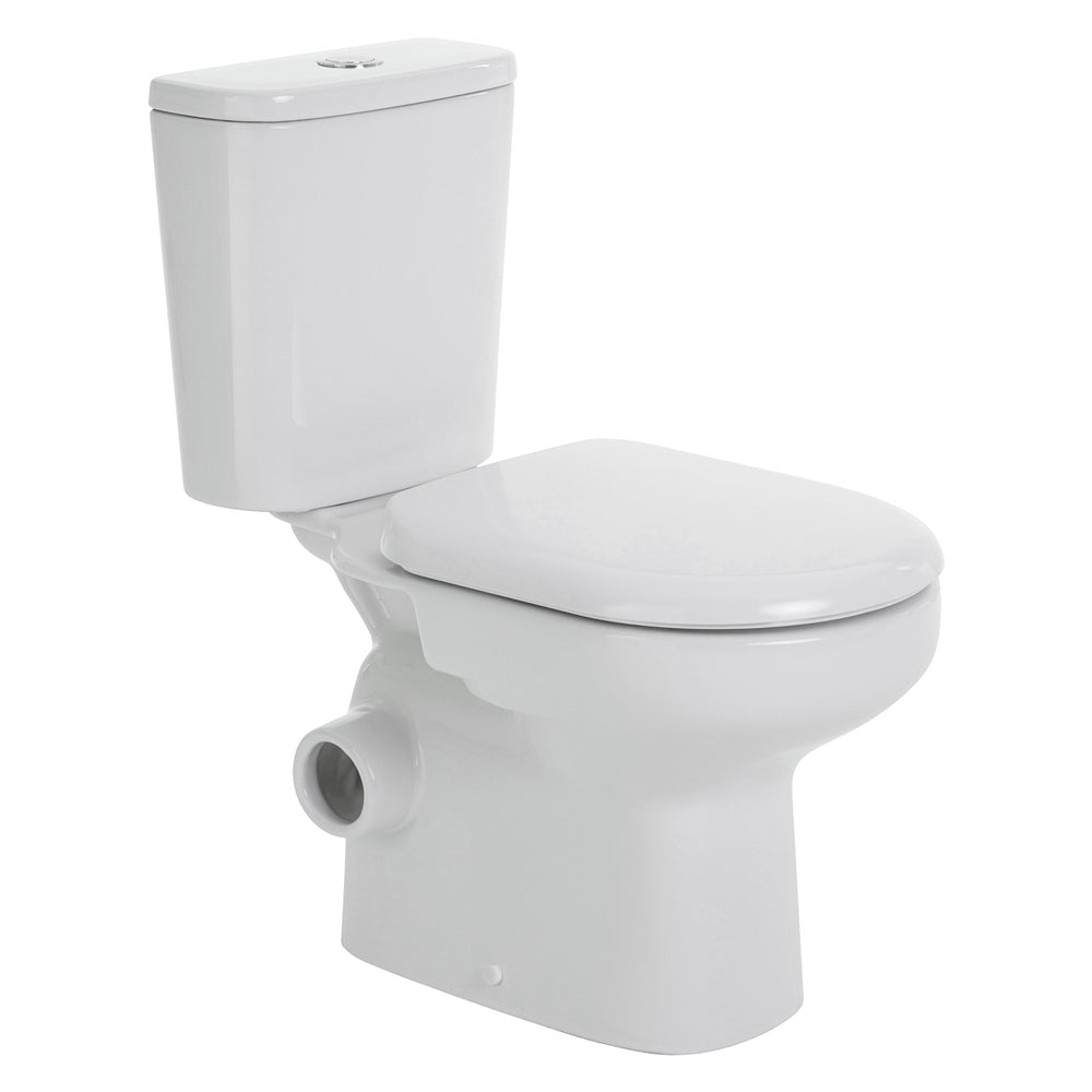 Fienza Petra Close-Coupled Toilet Suite, Left Skew Trap, Gloss White