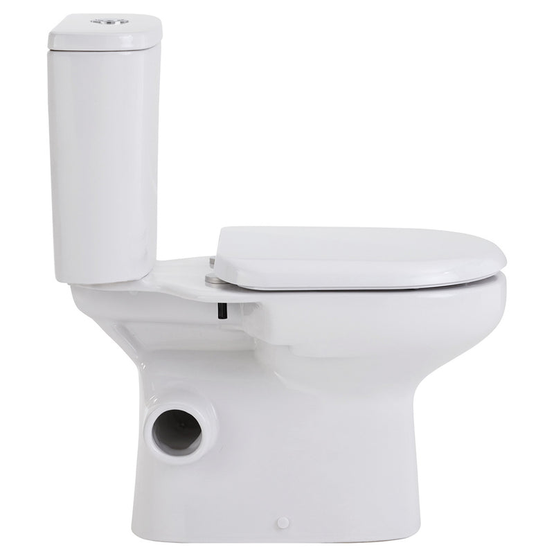 Fienza Petra Close-Coupled Toilet Suite, Left Skew Trap, Gloss White