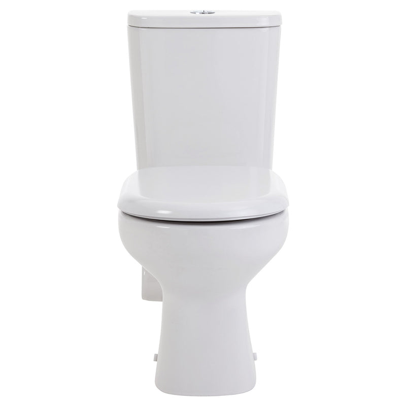 Fienza Petra Close-Coupled Toilet Suite, Left Skew Trap, Gloss White