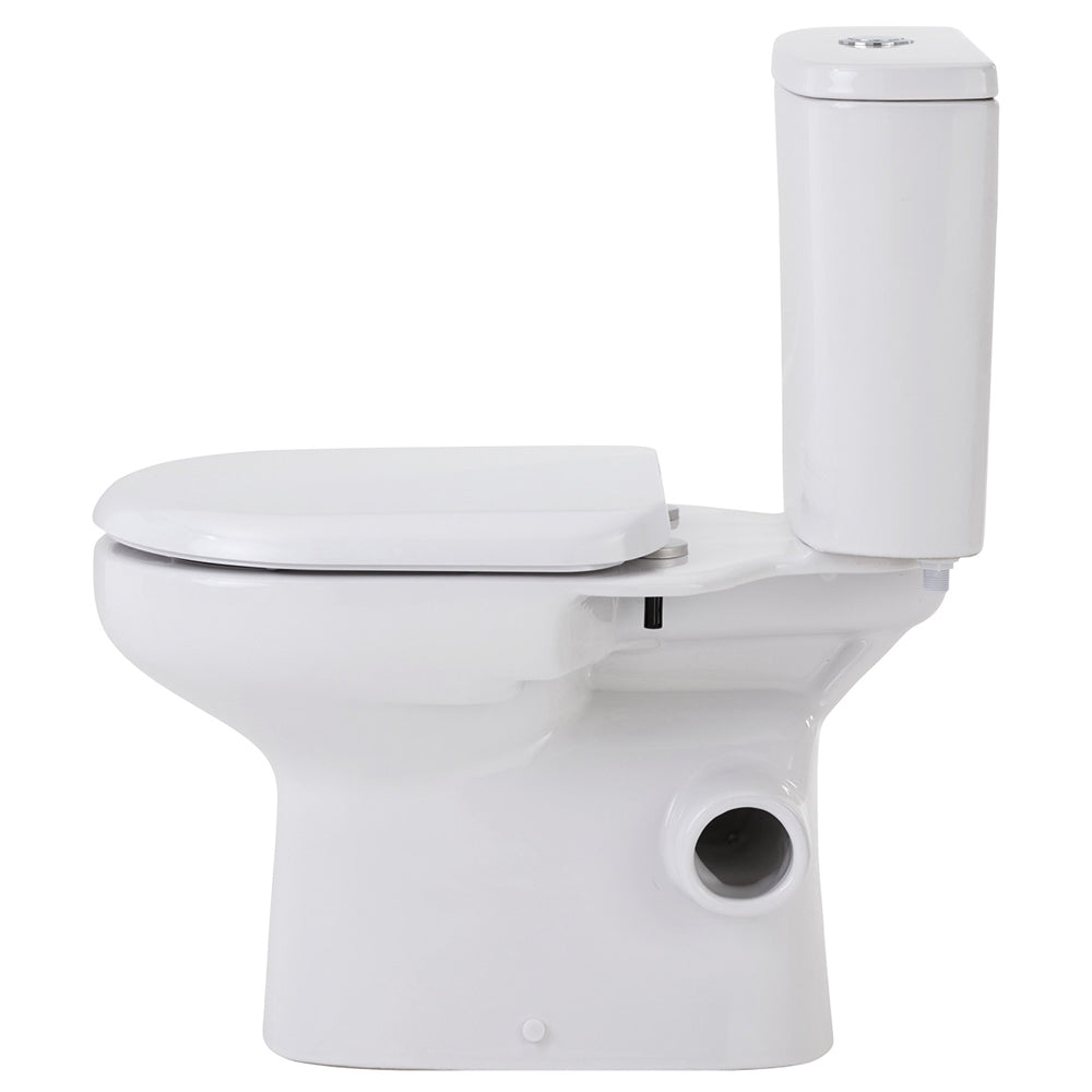 Fienza Petra Close-Coupled Toilet Suite, Right Skew Trap, Gloss White