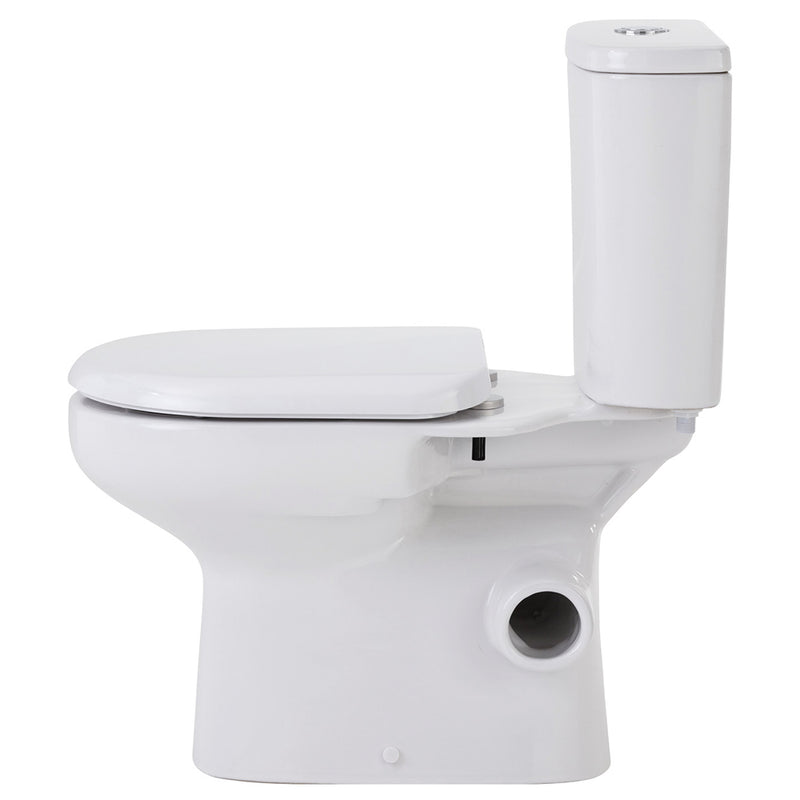 Fienza Petra Close-Coupled Toilet Suite, Right Skew Trap, Gloss White