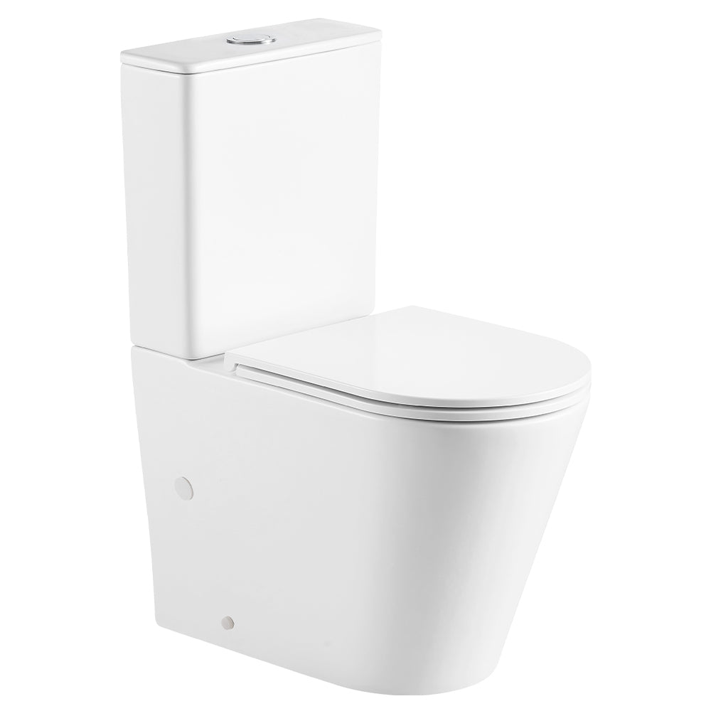 Fienza ALUCA Tornado Flush Slim Cistern Back-to-Wall Toilet Suite, Gloss White with Slim Seat