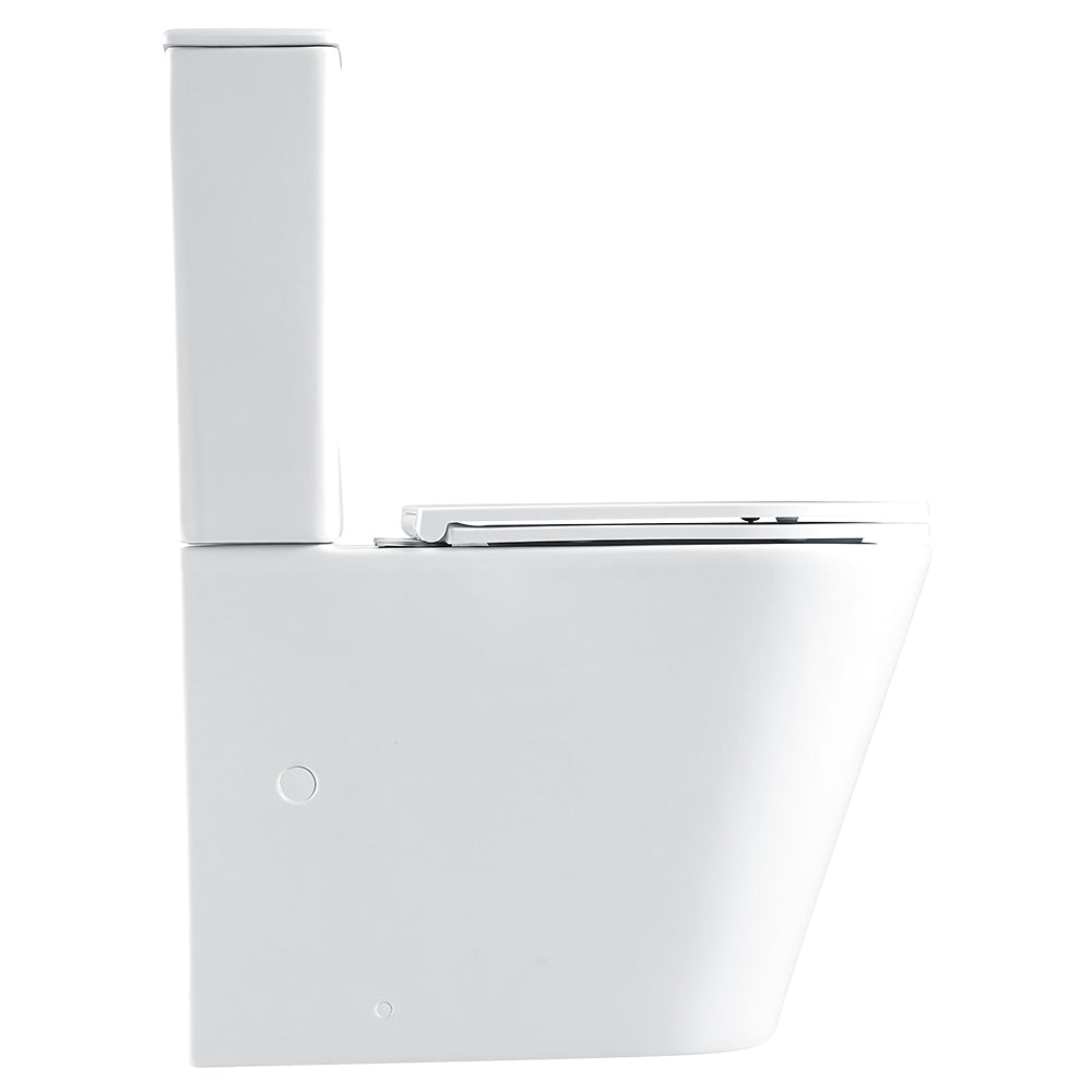 Fienza ALUCA Tornado Flush Slim Cistern Back-to-Wall Toilet Suite, Gloss White with Slim Seat