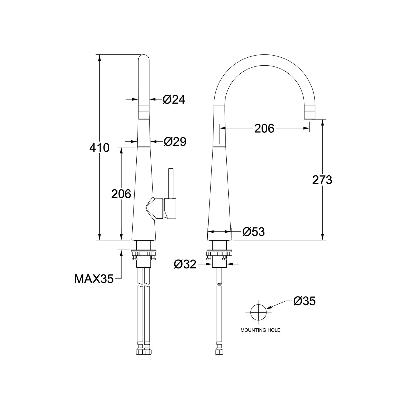 Linsol Kashi Sink Mixer - Gun Metal