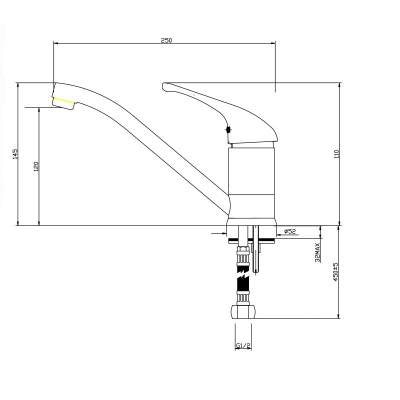 Aquaperla Euro Chrome 360° Swivel Kitchen Sink Mixer Tap Solid brass Kitchen Faucet