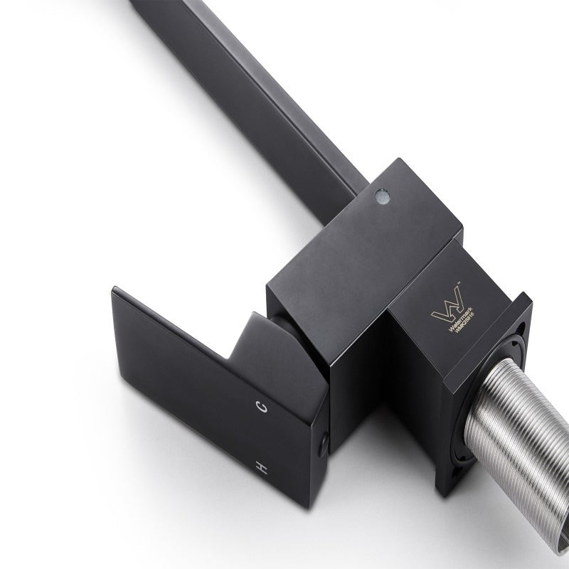 Aquaperla Quadra Electroplated Black Kitchen Sink Mixer Tap 360° Swivel Solid Brass