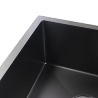 Aquaperla 710 x 450 x 205mm 1.2mm Dark Stainless Steel Handmade Double Bowls Top/Undermount Kitchen Sink - Grey