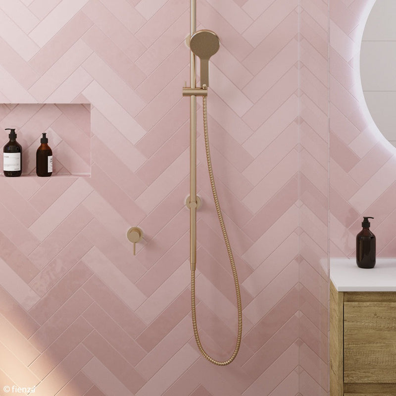 Fienza Kaya Wall Mixer Urban Brass Small Round Plate