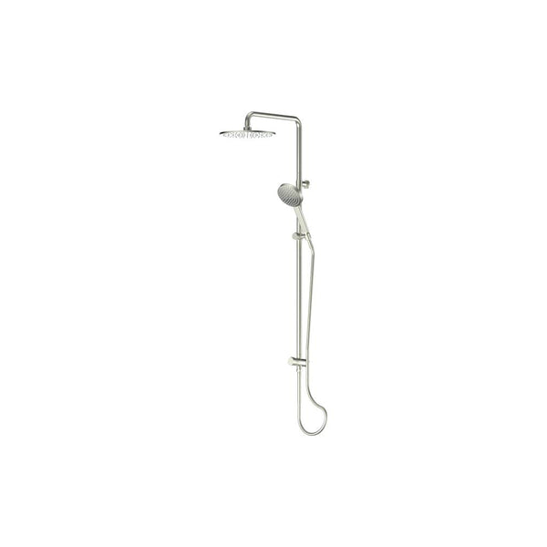 Greens Lavish Brass Twin Rail Shower Brushed Nickel