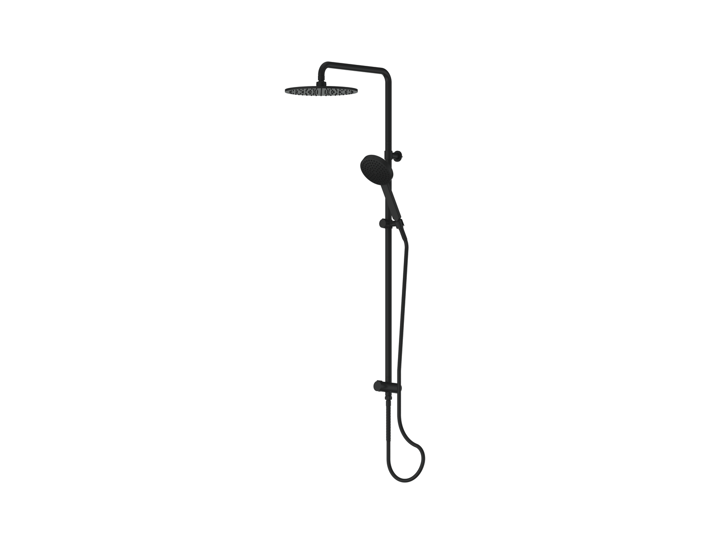 Greens Lavish Brass Twin Rail Shower Matte Black