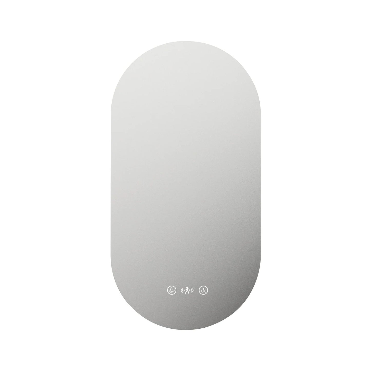 Luna LED Pill Oval Mirror 500 x 900mm - with Adjustable LED Lighting