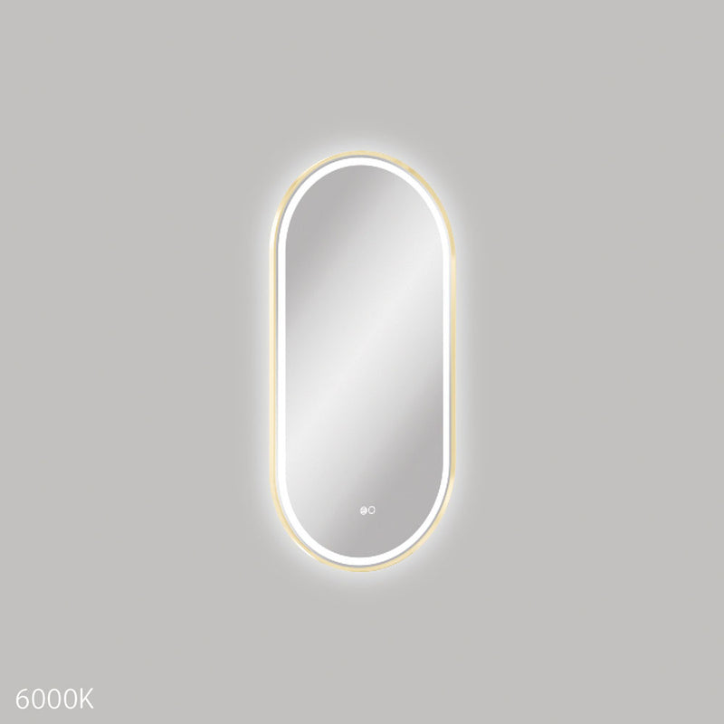 Fienza Empire LED Urban Brass Framed Mirror, 450 x 900mm