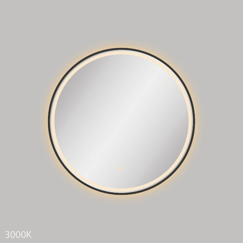 Fienza Reba LED Matte Black Framed Mirror, 700mm
