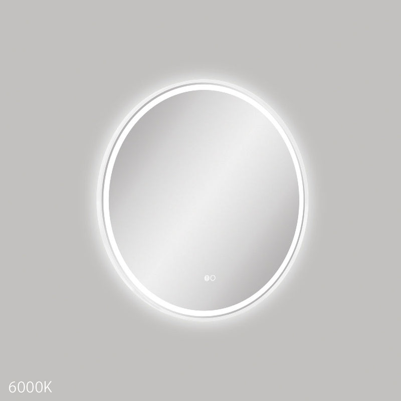 Fienza Reba LED Matte White Framed Mirror, 700mm