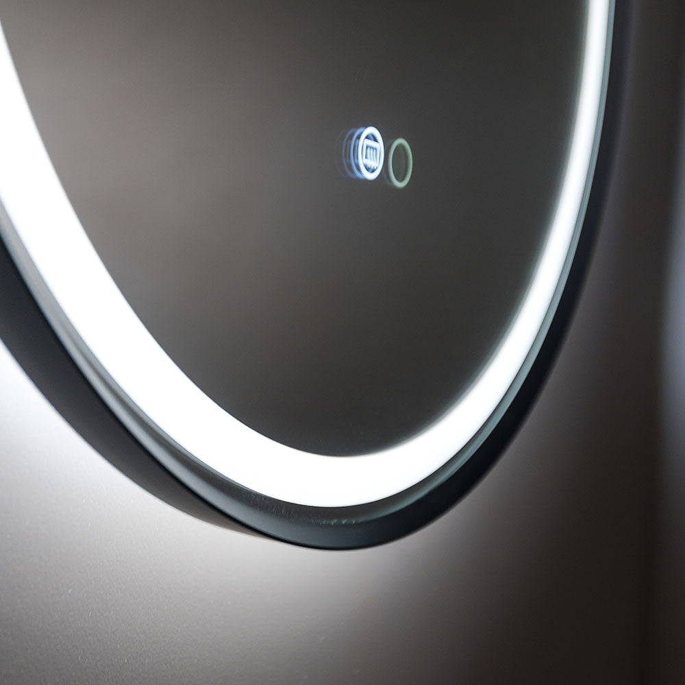 Fienza Reba LED Matte White Framed Mirror, 900mm