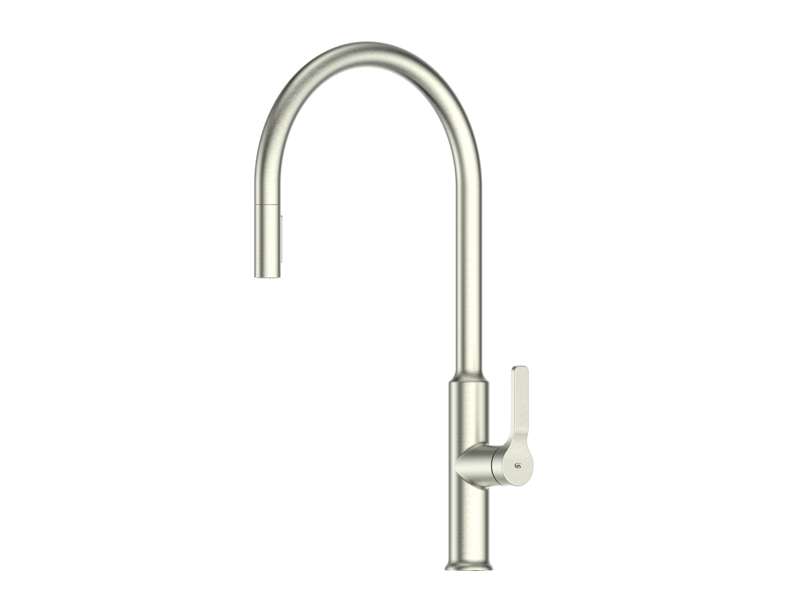 Greens Craft Pulldown Kitchen Mixer with Chef's Spout Brushed Nickel