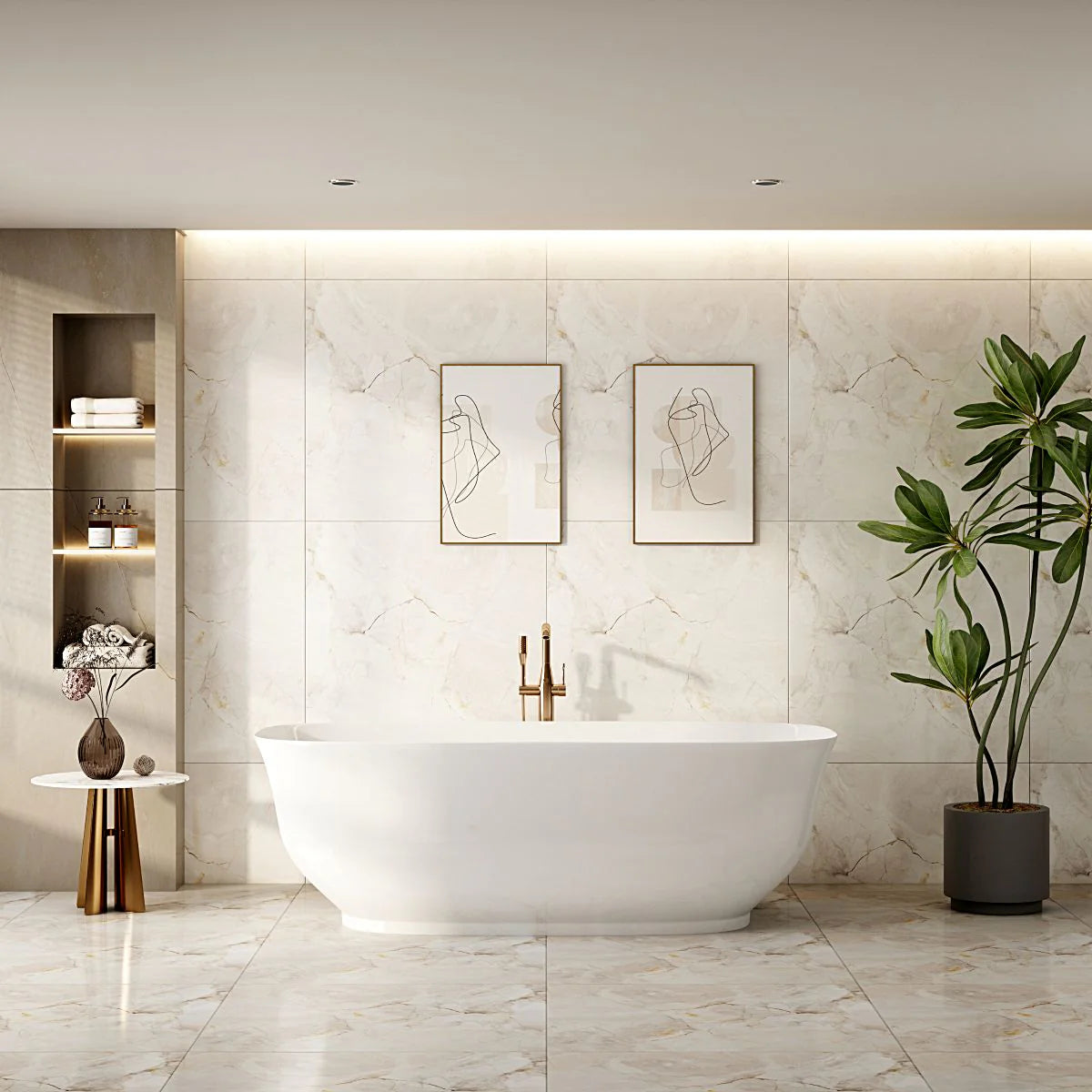 1700mm Libra Freestanding Bathtub - Gloss White