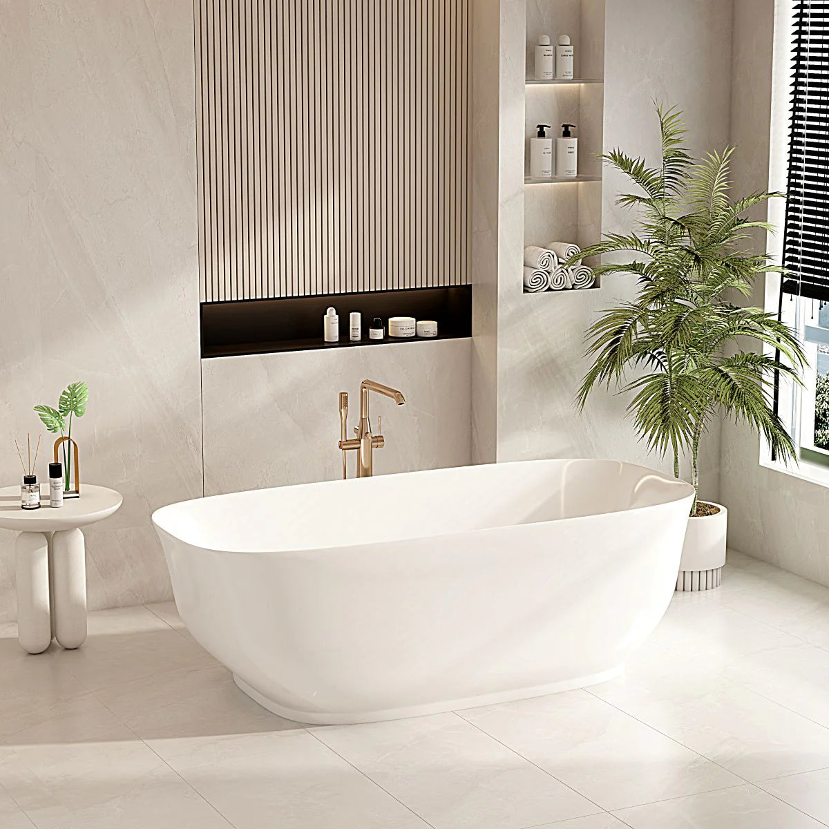 1700mm Libra Freestanding Bathtub - Gloss White
