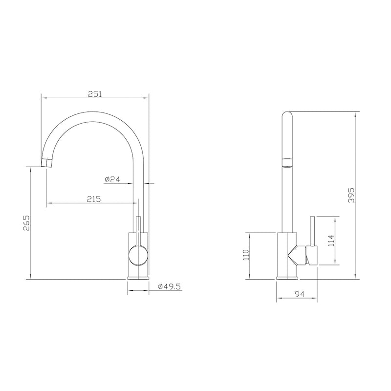 Linsol Louis Sink Mixer - Gun Metal