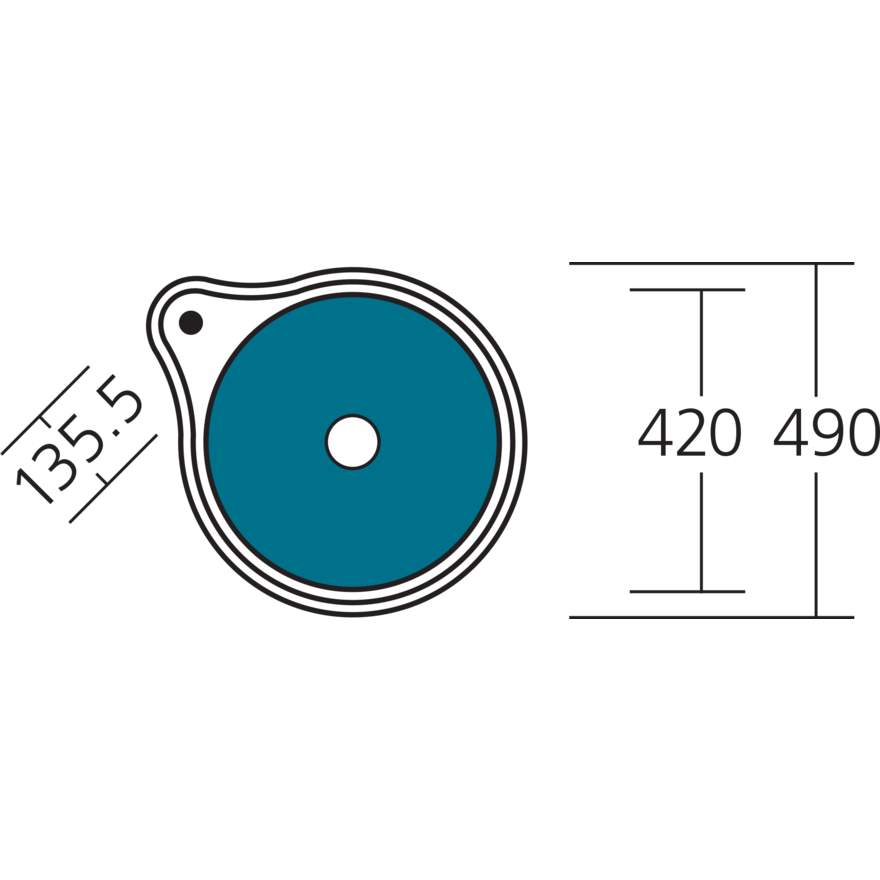 Solitaire Round Bowl Sink With Tap Landing