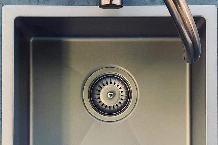 Meir Single Bowl PVD Kitchen Sink 380mm x 440mm - Brushed Nickel