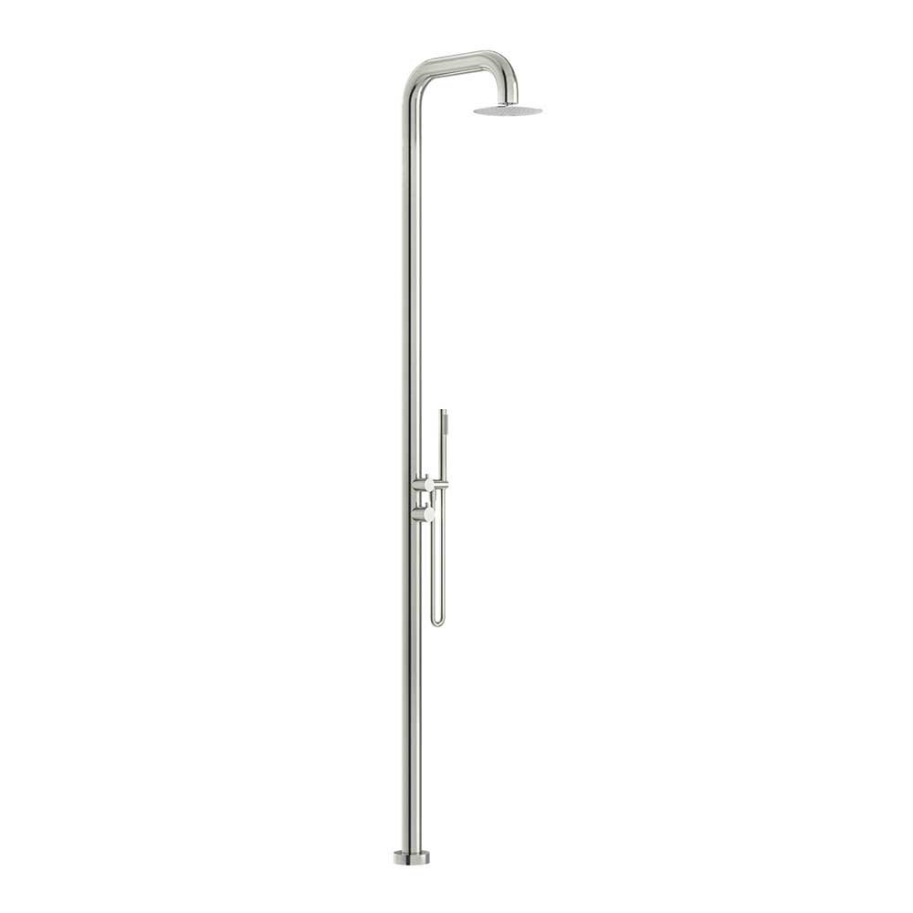 Linkware Elle 316 Outdoor Free Standing Twin Shower Brushed Stainless