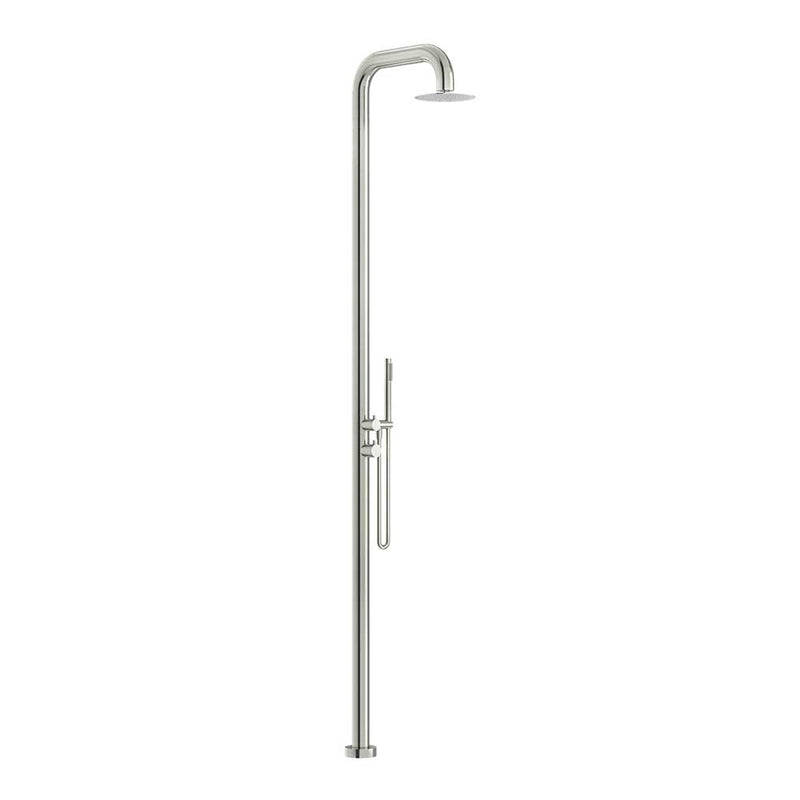Linkware Elle 316 Outdoor Free Standing Twin Shower Brushed Stainless