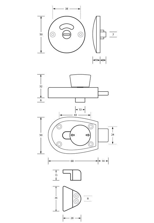 Metlam Antimicrobial Xcel Slide Lock And Indicator Set