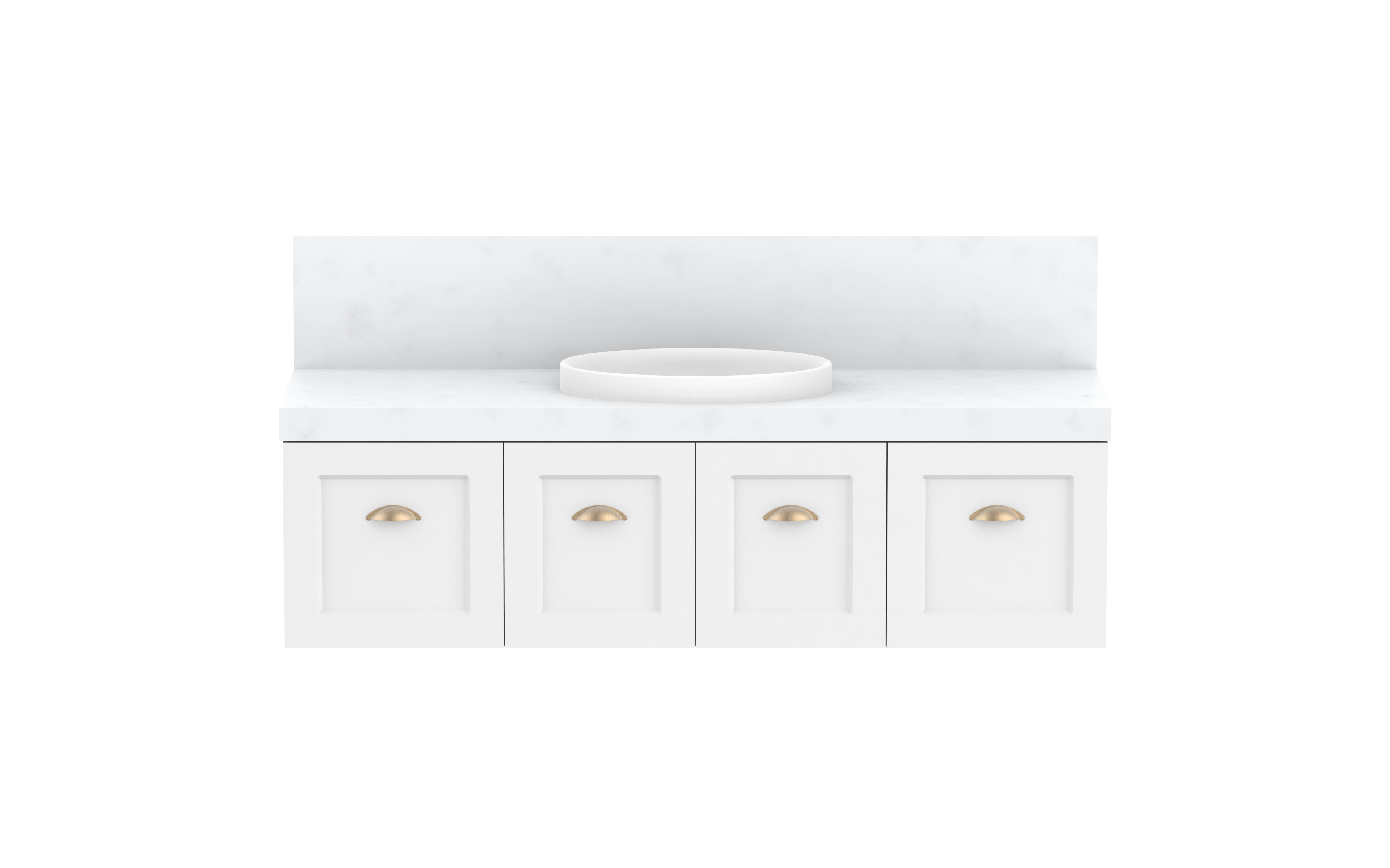 London Vanity - Matte White 1500mm Centre