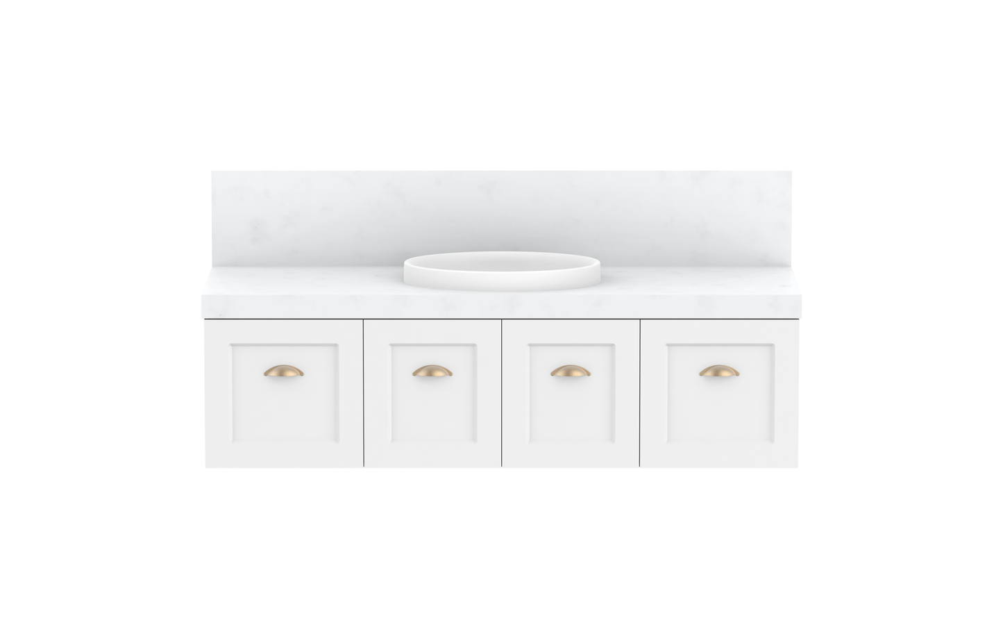 London Vanity - Matte White 1500mm Centre
