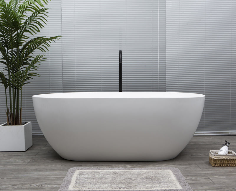 Lucia 1730mm Free Standing Gloss White Bath No Overflow