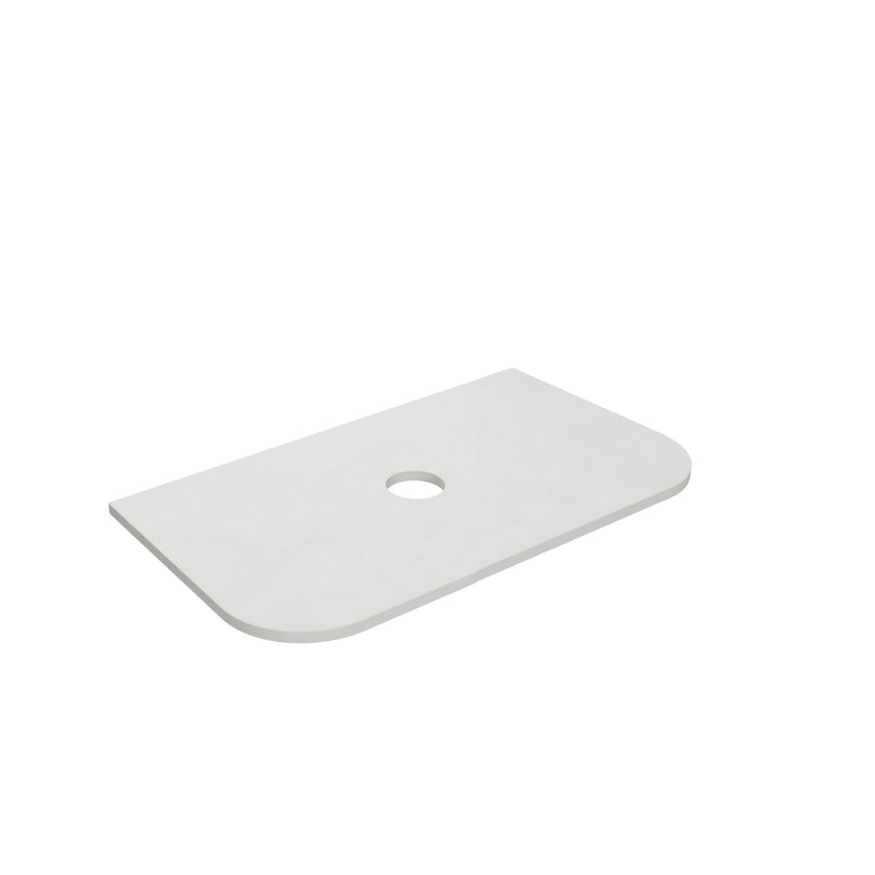 Solid Surface Plain Slab Curve- Matte White - LK-SBW65CV-UTH - Semi Drill
