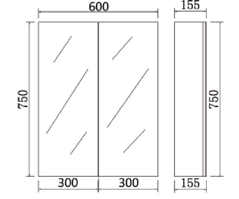 Lukka Alpha PVC Shaving Cabinets LK-ALSV600