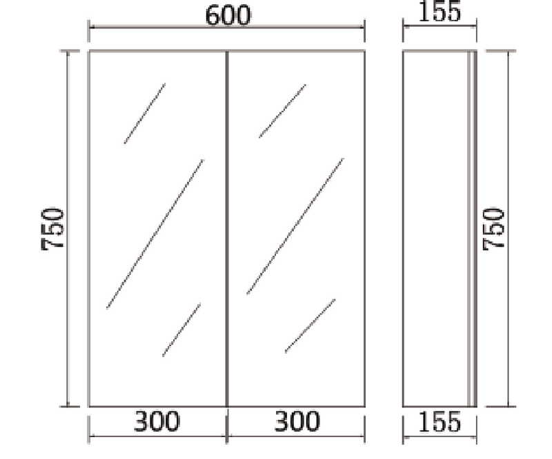 Lukka Alpha PVC Shaving Cabinets LK-ALSV600