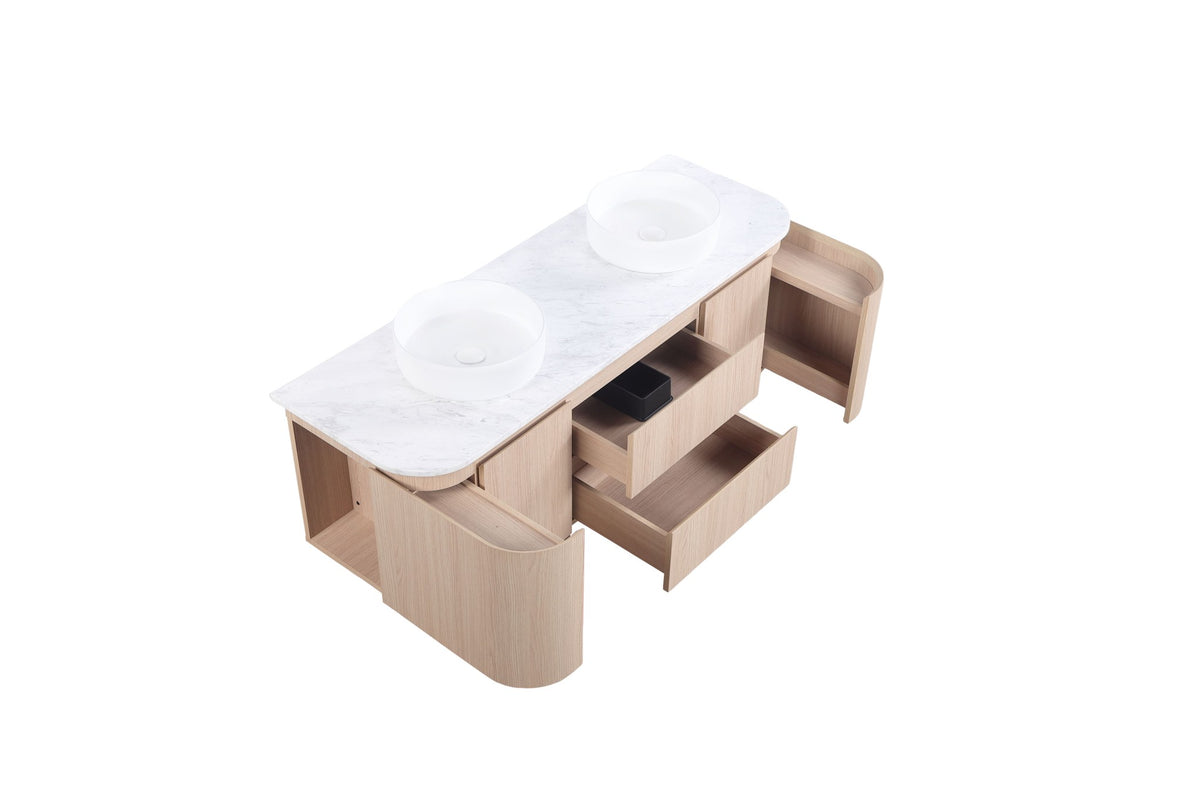 Lukka Ravello Modern Wall Hung Vanity Plywood Cabinet LK-RA1521W-SO