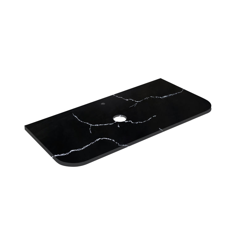 Calacatta Night Solid Surface Stone Top - Curve LK-SCN-CV - LK-SCN95CV-UTH - Semi Drill