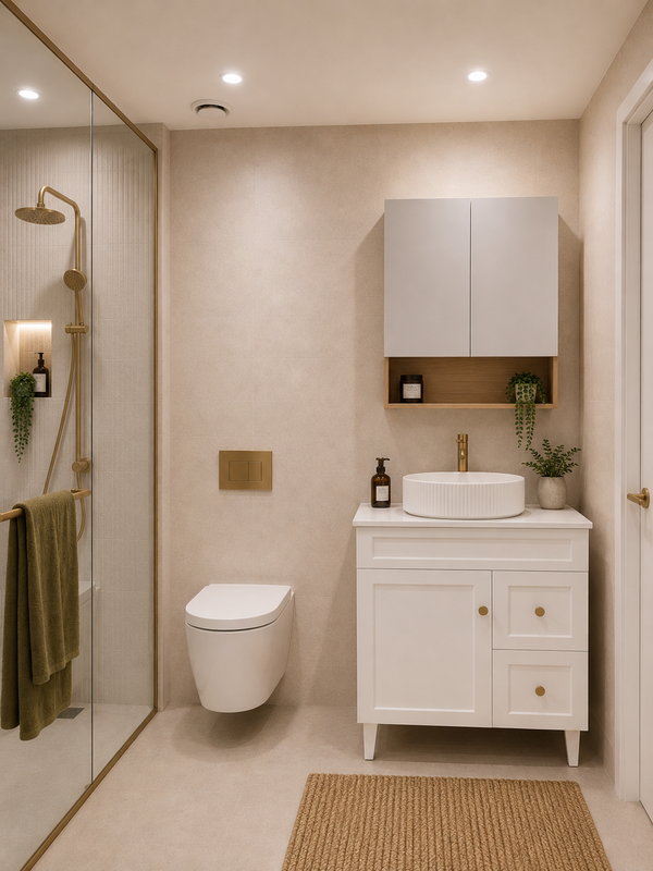 750mm Matte White Lukka Harold Freestanding Vanity - Right-hand drawers